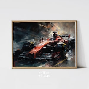 Vintage Formula 1 Painting | Office Wall Art | Digital Download | Printable Art | Gift for Car Lover