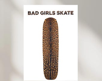 Poster Bad Girls Skate : art punk edgy skateboard (téléchargement numérique)