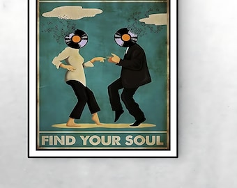 Dancing Couple Vinyl Record Art Print: Romantic Music Decor (Digital Download)