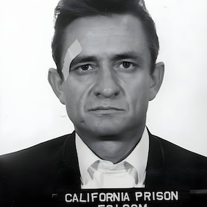 Johnny Cash Mugshot Print - Black and White, Old Hollywood Decor, Vintage Photo, Digital Download, Printable Wall Art