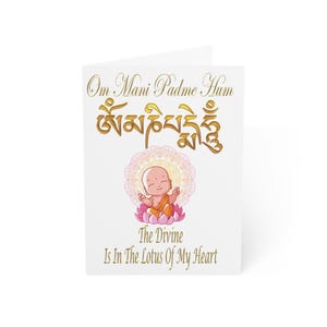 Carte de voeux mystique Bouddha Om Mani Padme Hum