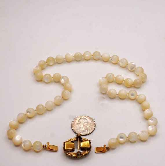 Vintage Mother of Pearl Bead Necklace Removable O… - image 10