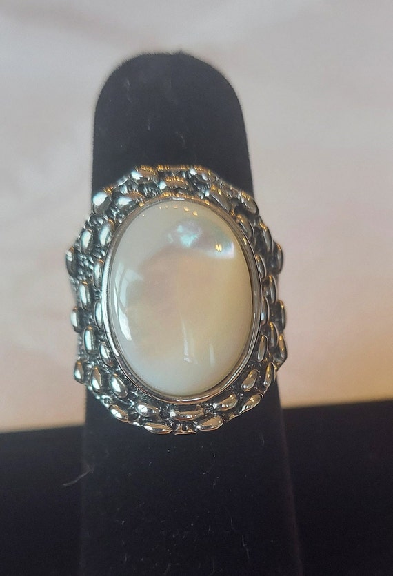 Vintage Modernist Mother of Pearl Unisex Textured… - image 7