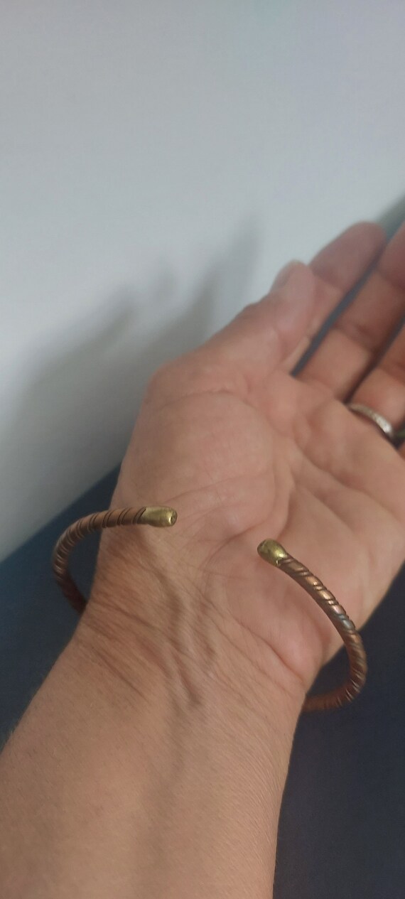 Vintage Twisted Copper Bangle Bracelet - image 3