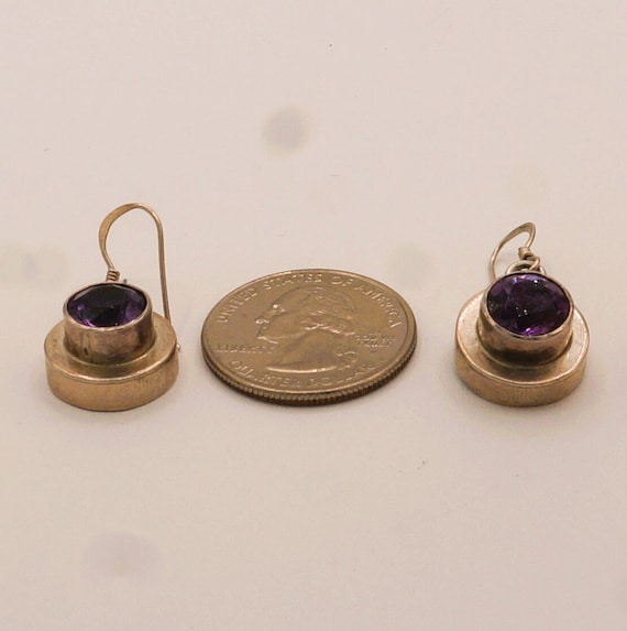 Vintage Amethyst Purple Spinel Sterling Earrings … - image 7