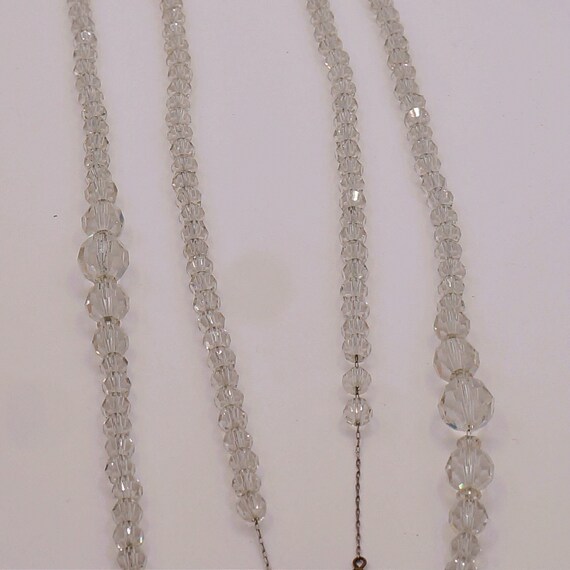 Vintage Marvella Style Clear Faceted Glass Beads … - image 5