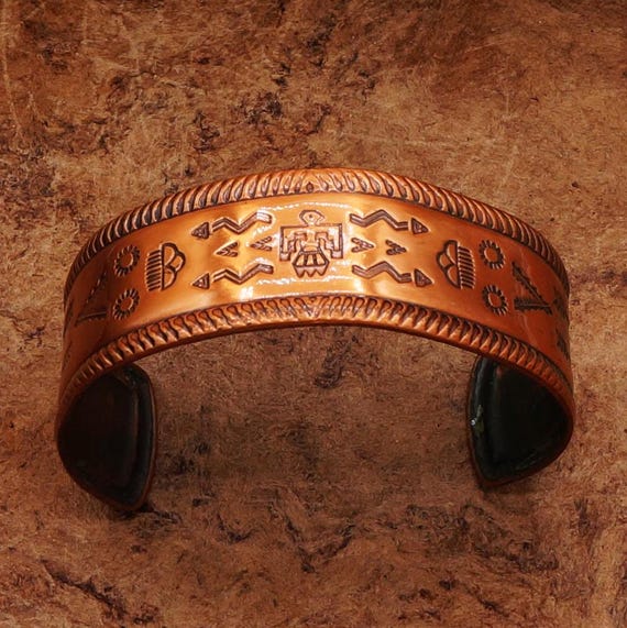 Vintage Bell Trading Post Copper Thunderbird Cuff Bracelet: Native