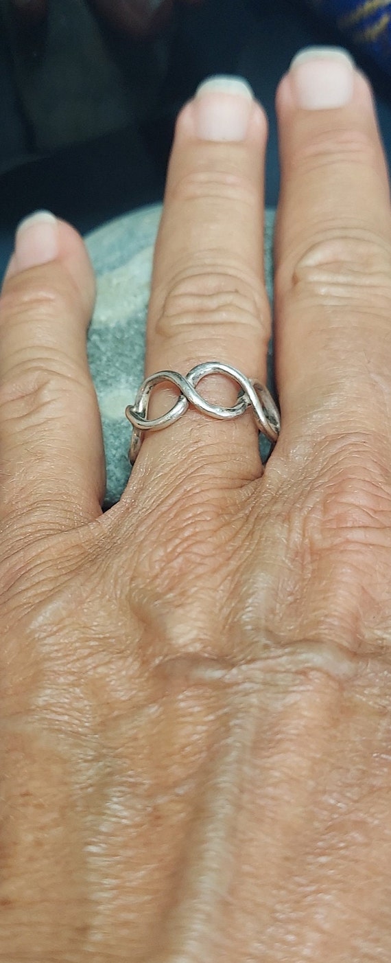 Vintage Infinity Carousel Ring 925 Sterling Silve… - image 5