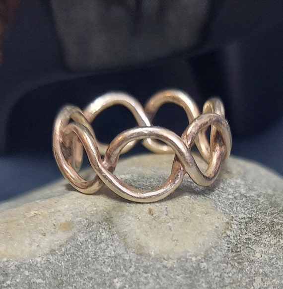 Vintage Infinity Carousel Ring 925 Sterling Silve… - image 4