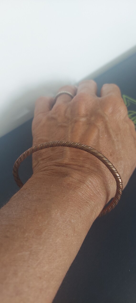 Vintage Twisted Copper Bangle Bracelet - image 2
