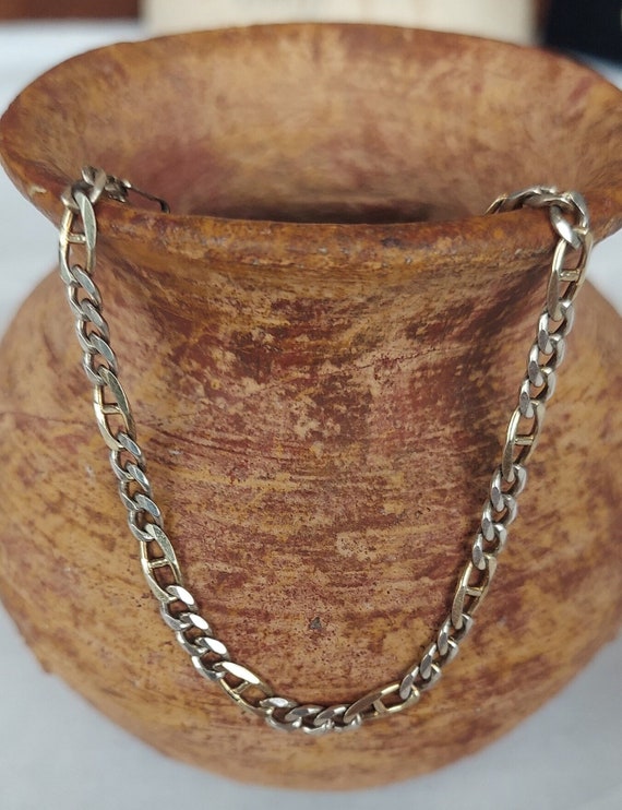 Vintage Curb and Bar Curb Chain Bracelet 925 Sterl