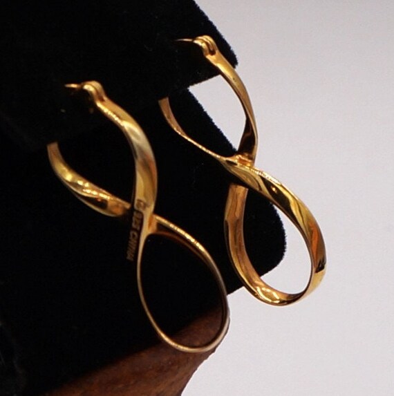Vintage Group of Gold Plated Silver Infinity Hoop… - image 3