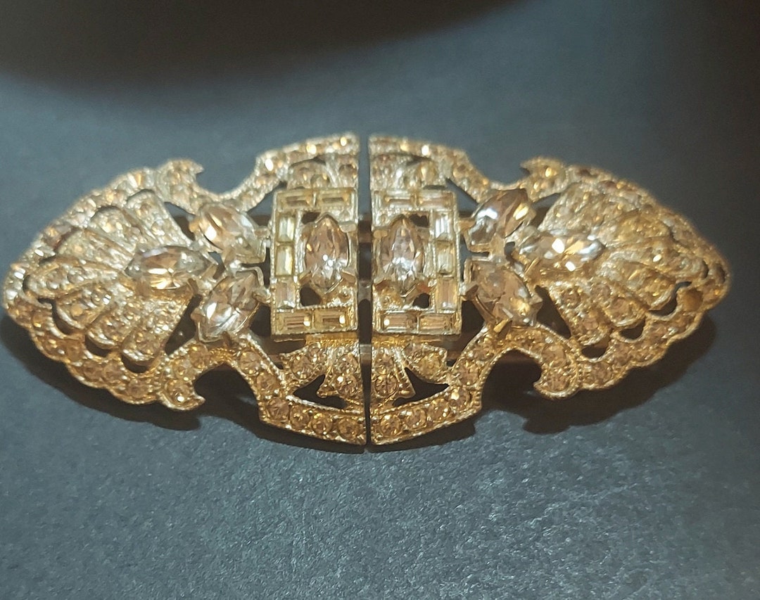 Rare Broche Ancienne Pince à Foulard Française Vintage Métal