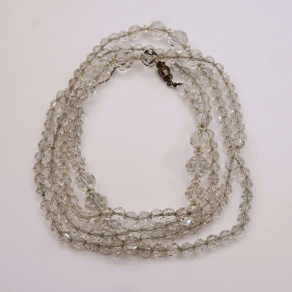Vintage Marvella Style Clear Faceted Glass Beads … - image 7