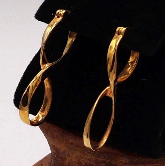 Vintage Group of Gold Plated Silver Infinity Hoop… - image 4