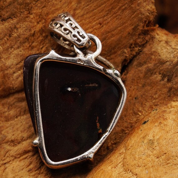 Vintage Leaf Wire Wrap Brown Triangular Agate or … - image 7