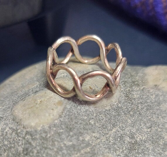 Vintage Infinity Carousel Ring 925 Sterling Silve… - image 1