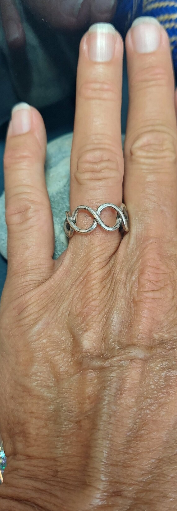 Vintage Infinity Carousel Ring 925 Sterling Silve… - image 2