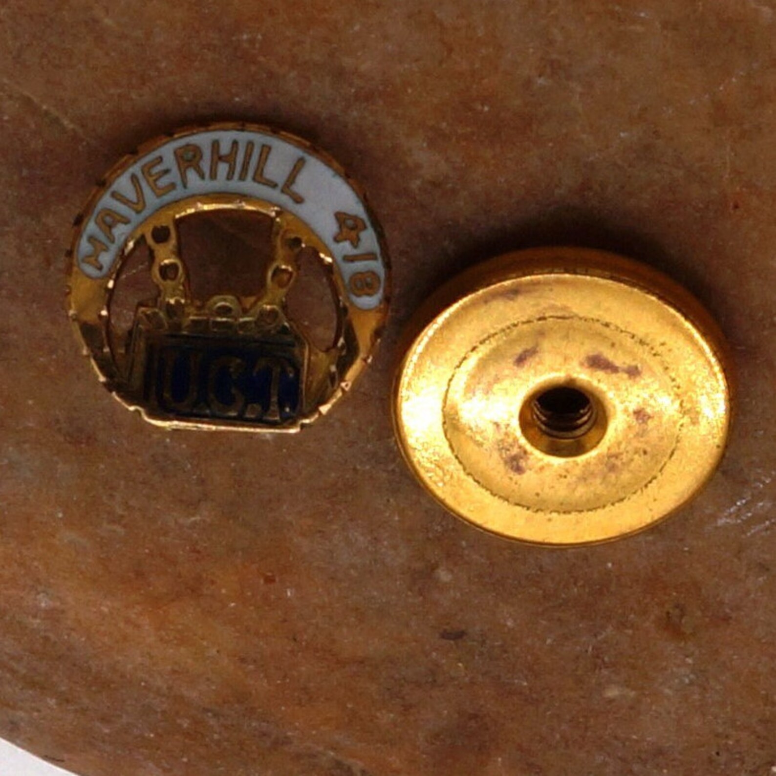 Maco Pin Case Vintage Haverhill UTC Gold Filled Maco Lapel Pin United Commercial ...