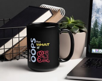 Black Glossy Funny Coffee Mug, for Mom and Dad