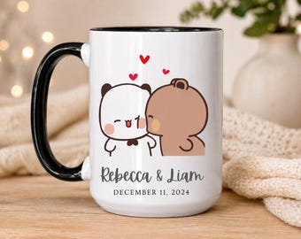 Personalized BuBu & Dudu Couple Mug, Custom Anniversary Valentine Gift