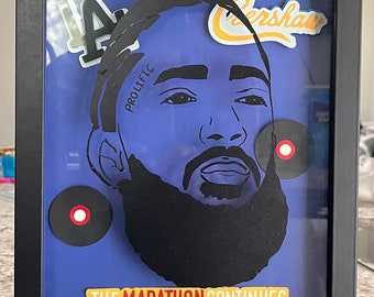 Nipsey Hussle Shadow Box Art: Handmade Music Room Decor