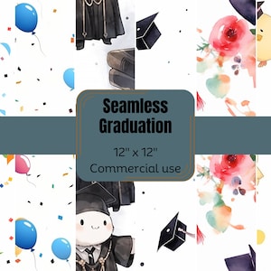 Caps, Diplomas, and Confetti: Seamless Patterns for Graduation