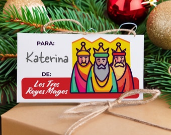 Printable Gift Tags - Three Wise Men / Tres Reyes Magos