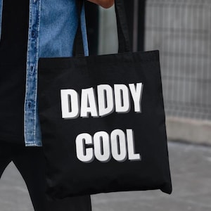 Premier cadeau de fête des pères cool pour papa, bébé garçon, bébé fille, sac à provisions, sac de livre, sac de sport, sac de plage, anniversaire de papa, cadeau amusant pour un nouveau père