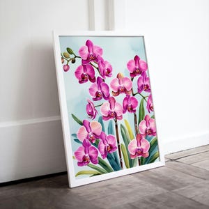 Orchids Print Floral Wall Art Decorative Floral Wall Art Watercolour Floral Artful Wall Art Botanical Wallart Botanical Printing-wallart