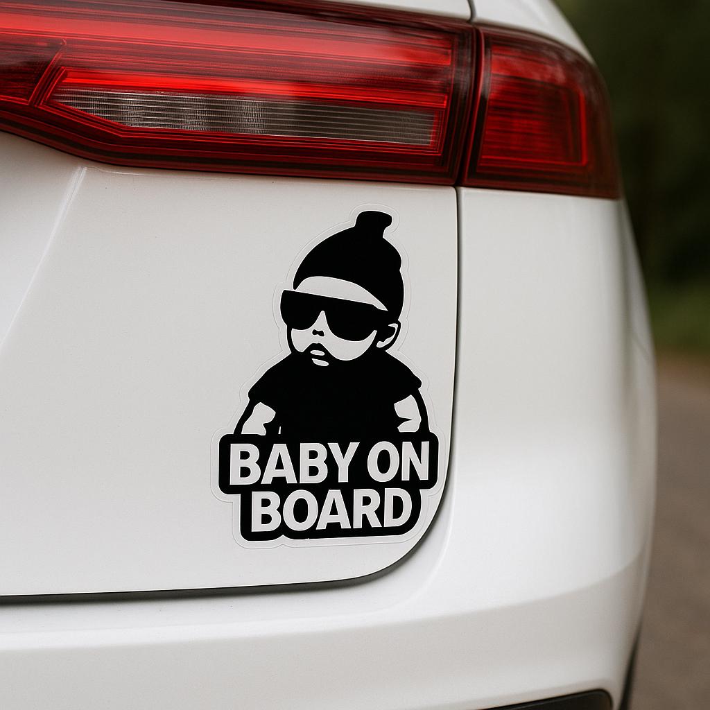 Cool Baby on Board Transparent Outdoor Stickers, Fun Car Decal for ...
