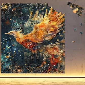 Golden Phoenix 520-Piece Jigsaw Puzzle – Regal Cosmic Flight