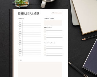 Daily Planner Printable, Hourly Planner, Military Time Plan, Time ...