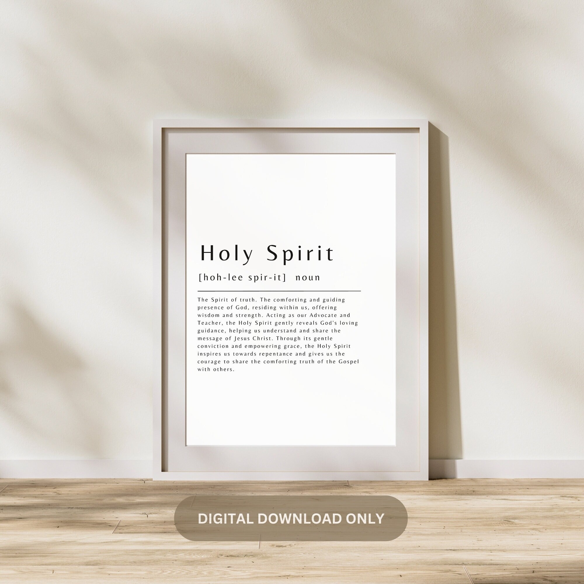 Holy Spirit Definition Wall Art Christian Home Decor, Spiritinspired
