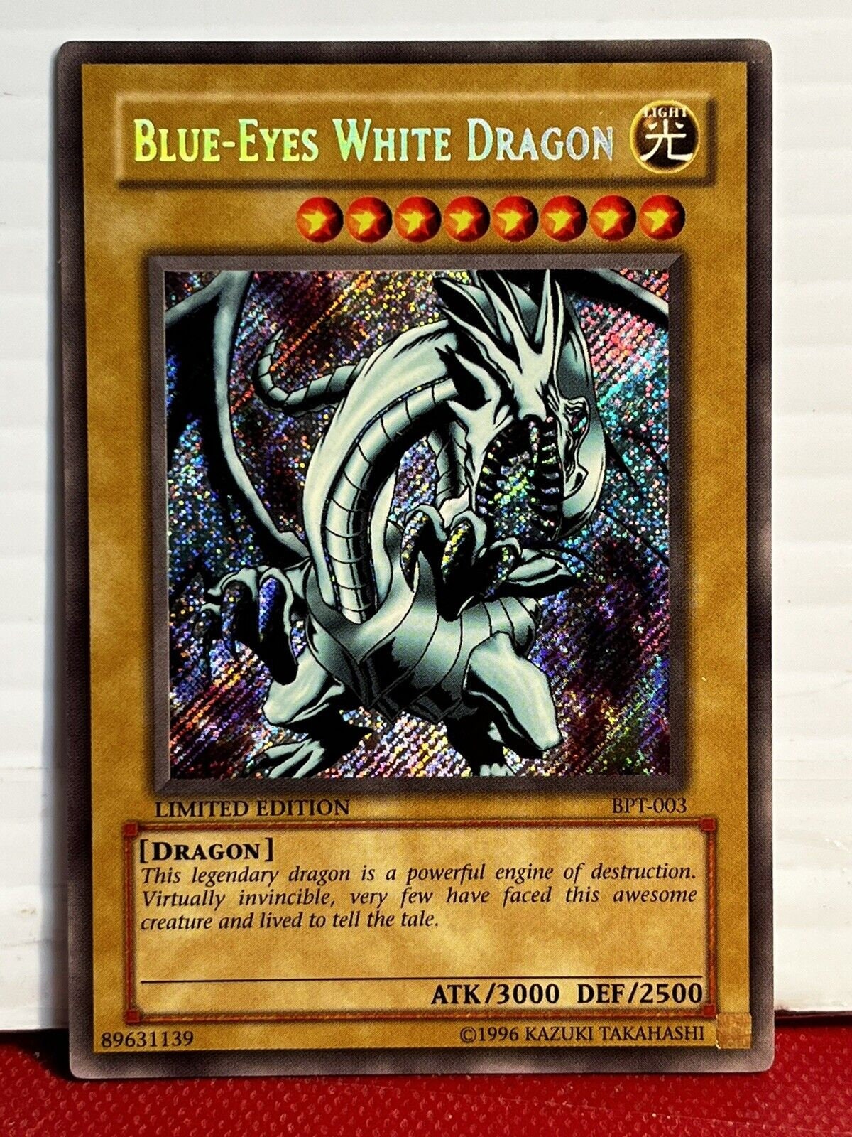 Yugioh Promo Card Nrmt BPT003 Blueeyes White Dragon Holo Etsy