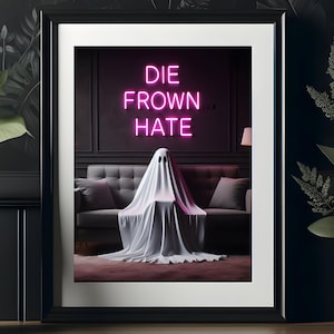 Impresión divertida de fantasmas: morir, fruncir el ceño, odiar