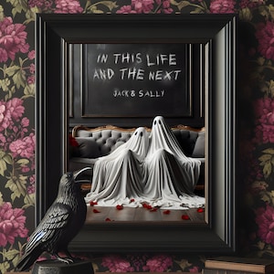 Impression personnalisée dans cette vie et le prochain fantôme - cadeau de mariage ou de fiançailles gothique, cadeau d'anniversaire gothique, emo/art alternatif