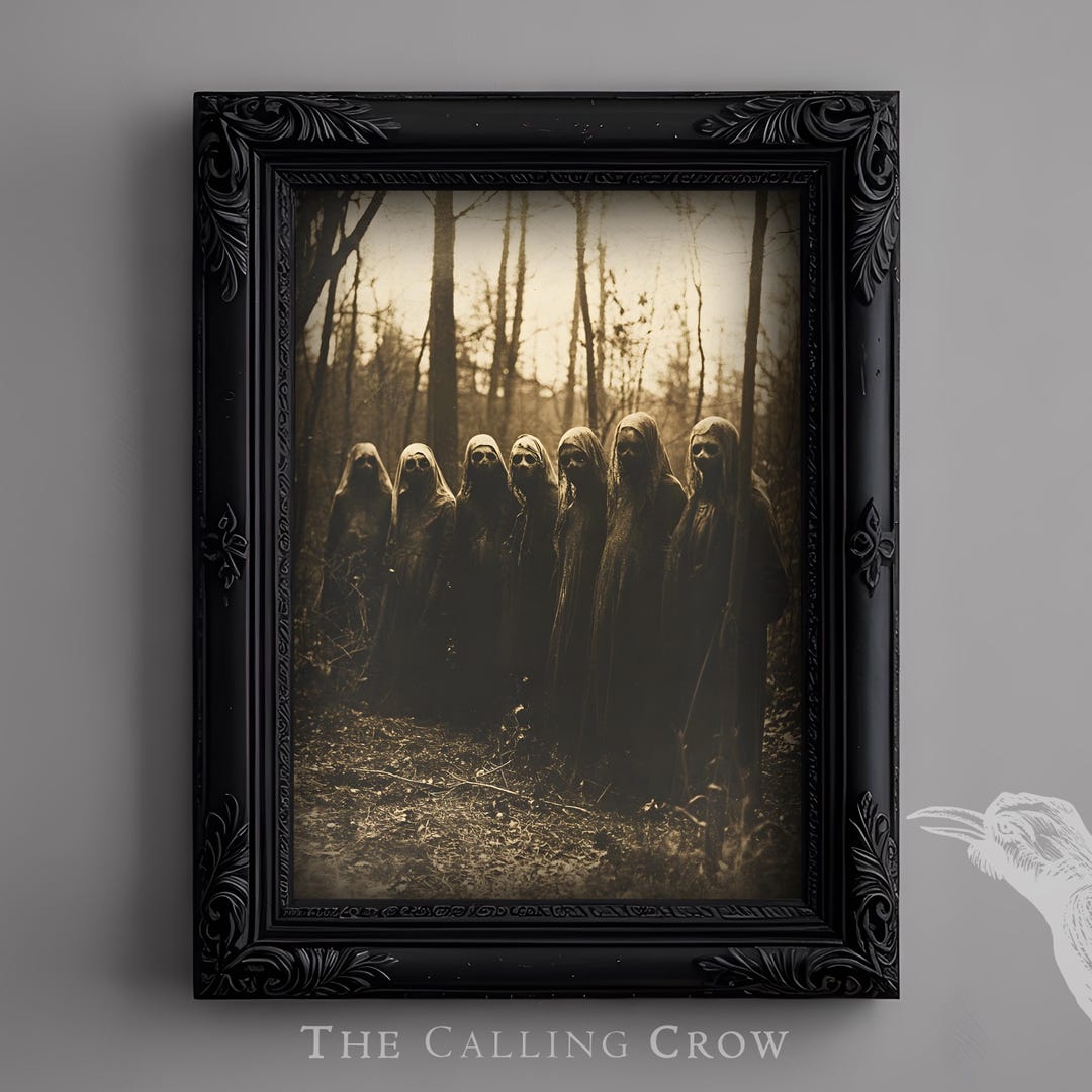 Masked Forest Cult – Found Photography Gothic Print, Vintage Occult ...