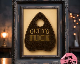 Gothic Planchette Print | Funny Occult Wall Art | Dark Humour Home Decor | Ouija Style Design