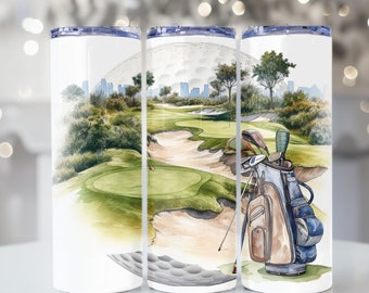 20 oz Golf Bag Tumbler Wrap Design, Golf PNG Sublimation, Instant Digital Download