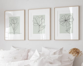 Minimalist Floral Prints - Modern Home Wall Decor, Digital Download