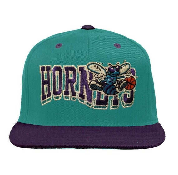 Vintage Charlotte Hornets NBA Wave Snapback Hat Cap NWT