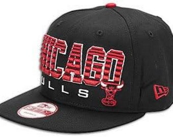 NBA New Era Chicago Bulls Black Fade 9FIFTY Snapback Adjustable Hat / Cap
