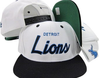 Vintage NFL Detroit Lions Script Snapback Hat / Cap - NWT