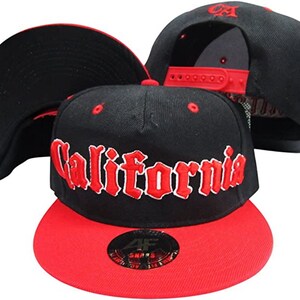 Vintage AF Snapback California Old English Black/Red Adjustable Snapback Cap / Hat - NWT