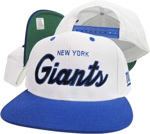 SIGNED White Giants New York Cap Vintage NFL New York Giants White Script Snapback Hat / Cap  main image 4