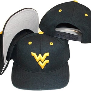 NWT Vintage PUMA West Virginia Mountaineers Navy Blue Adjustable Snapback Hat/Cap