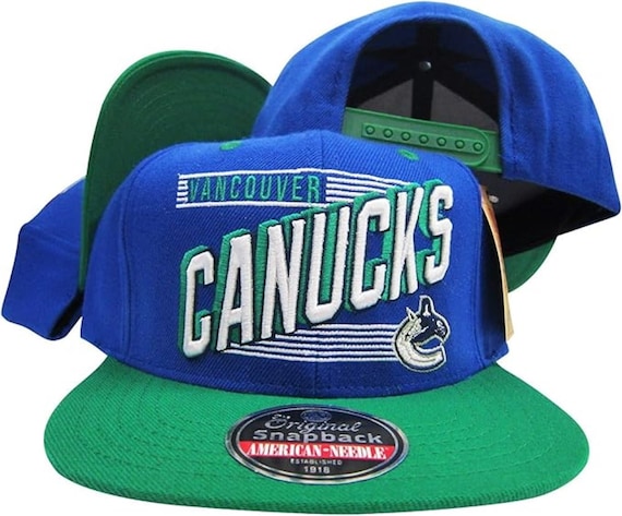Vintage American Needle NHL Vancouver Canucks Blue green Adjustable Snapback Hat cap NWT Etsy