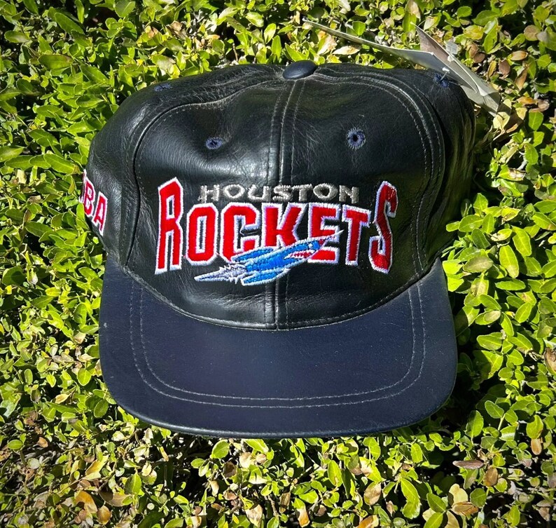 Vintage Drew Pearson Houston Rockets 1990s Leather Snapback Hat/cap ...
