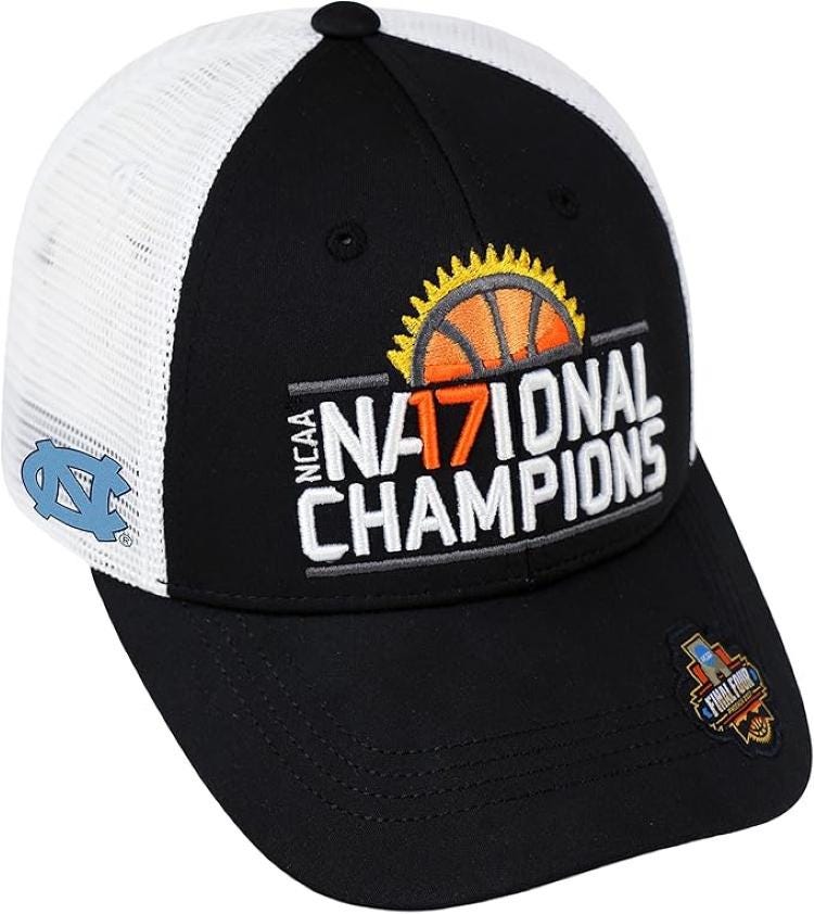 North Carolina Tar Heels NCAA Men's Basketball National Champions Structured Adjustable Hat / Cap